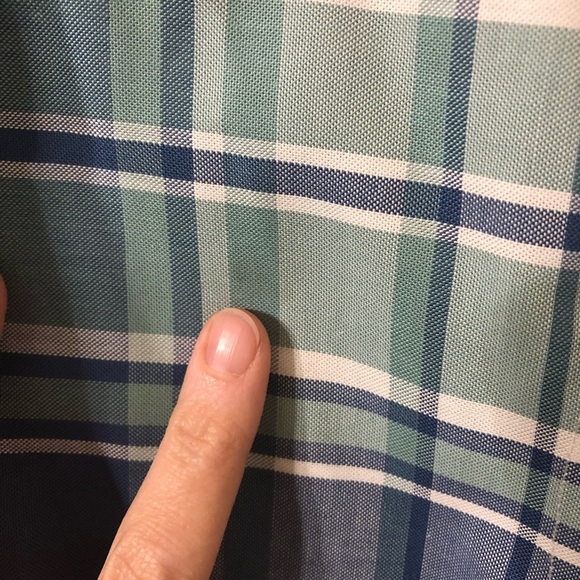 Brooks Brothers Milano Button Down Supima Cotton Plaid Blue Green Shirt Medium - Picture 6 of 6